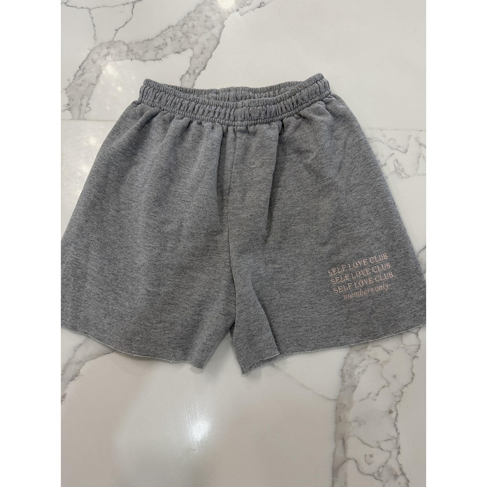 Mayfair The Label Shorts Womens S/M Gray Fleece Sweat Self Love Club Lounge